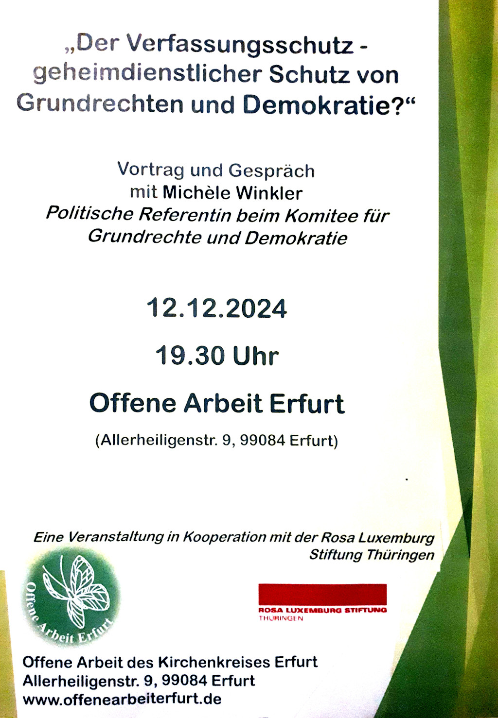 12.12. Vortrag zum Verfassungsschutz